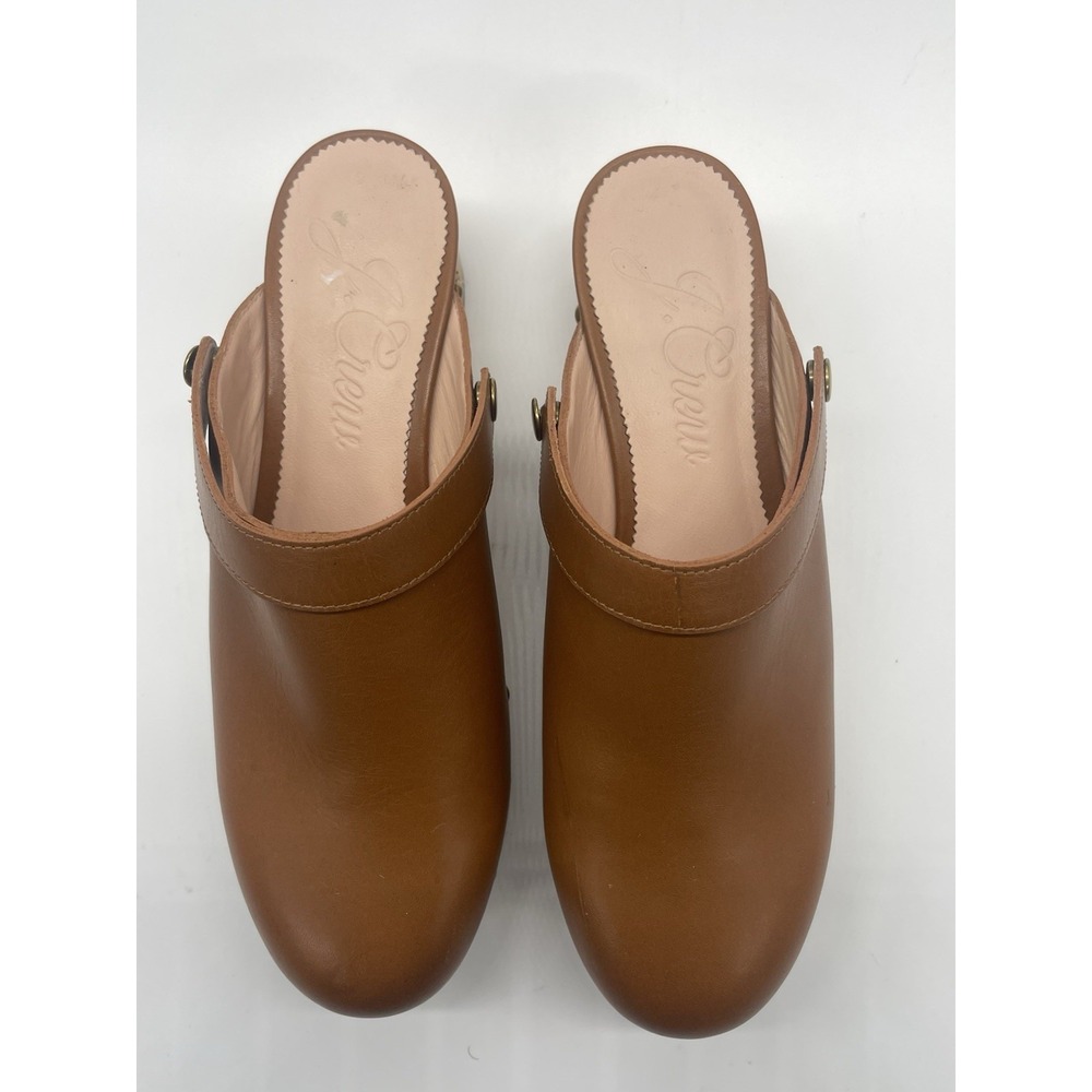 J.Crew Convertible Leather Clogs Womens Sz 9.5 Cognac Brown Boho Casual Shoes - Picture 4 of 8